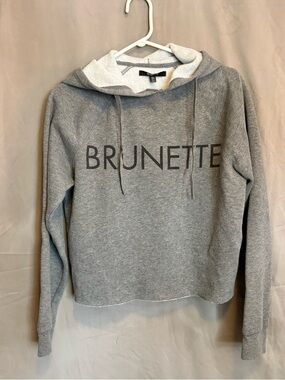 Brunette The Label Gray Cowl Hoodie Sweatshirt